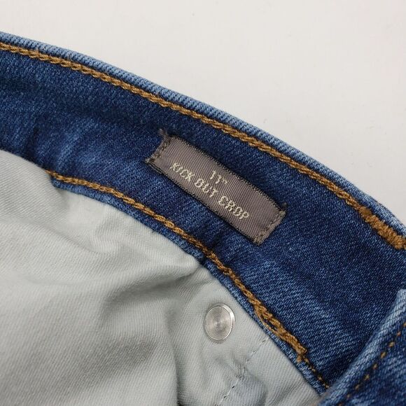 J Crew Point Sur Jeans Womens 27T Blue High Rise Flare Leg Distressed Denim - Picture 8 of 15
